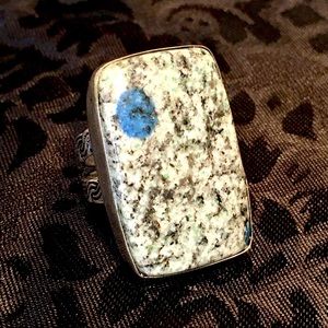 .925 K2 Azurite Gemstone Ring